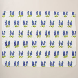 Bluebonnets Texas Blume Wildblumen Aquarell Sherpadecke