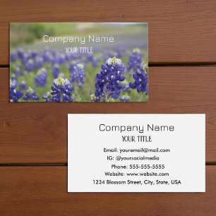 Bluebonnets Texas Company Floral Geschäftskarte Visitenkarte