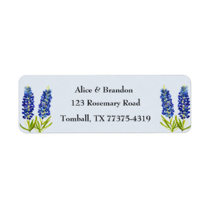 Bluebonnets Texas Staat Blume Lupine Blue Label