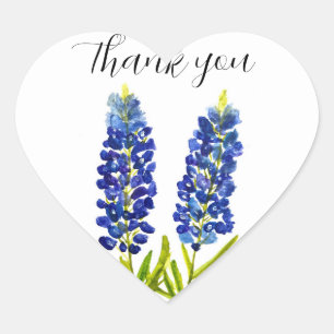 Bluebonnets Texas Staat Blume Lupine Herz-Aufkleber