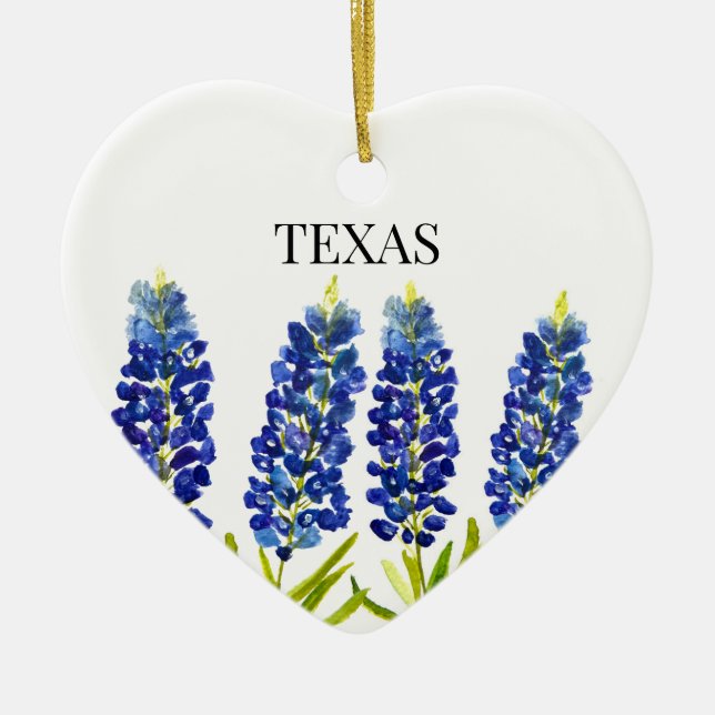 Bluebonnets Texas Staat Blume Lupine Keramik Ornament (Vorne)