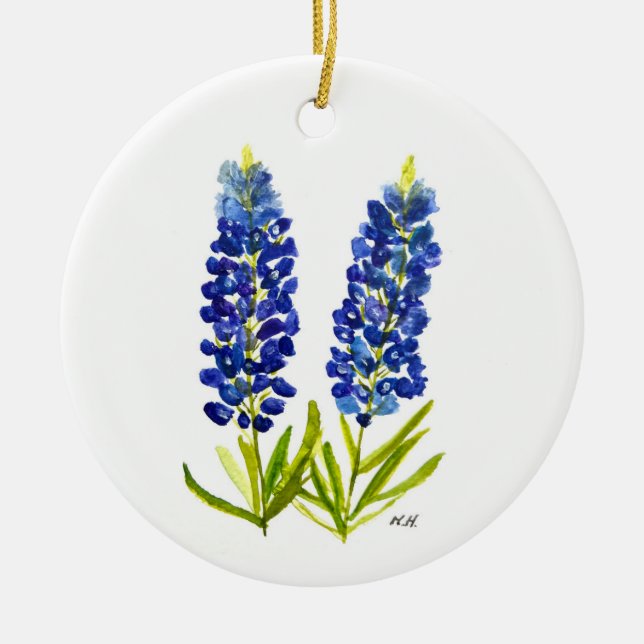 Bluebonnets Texas Staat Blume Lupine Keramik Ornament (Vorne)