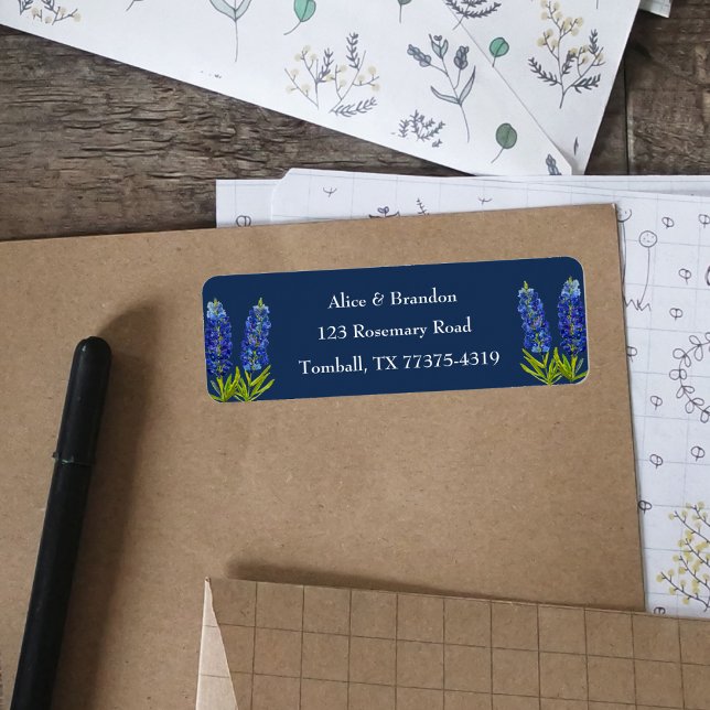 Bluebonnets Texas Staat Blume Lupine Navy Blue L (Von Creator hochgeladen)