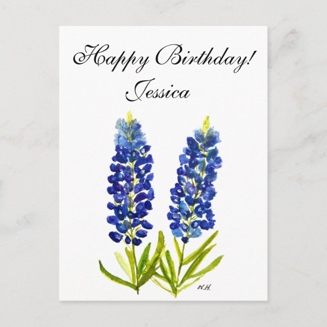Bluebonnets Texas Staat Blume Lupine Postkarte (Vorderseite)