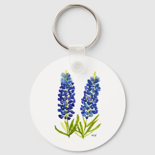 Bluebonnets Texas Staat Blume Lupine Schlüsselanhänger (Vorderseite)