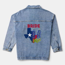 Bluebonnets Texas Staat Floral Wedding Bride Jeansjacke