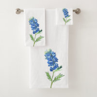 Bluebonnets Texas State Blue Flowers Aquarelle