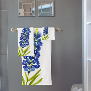 Bluebonnets Texas State Blue Flowers Aquarelle