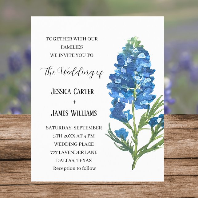 Bluebonnets Texas Watercolor Floral Wedding (Von Creator hochgeladen)