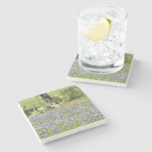 Bluebonnets und Untersetzer aus Kakteen, Marmorste