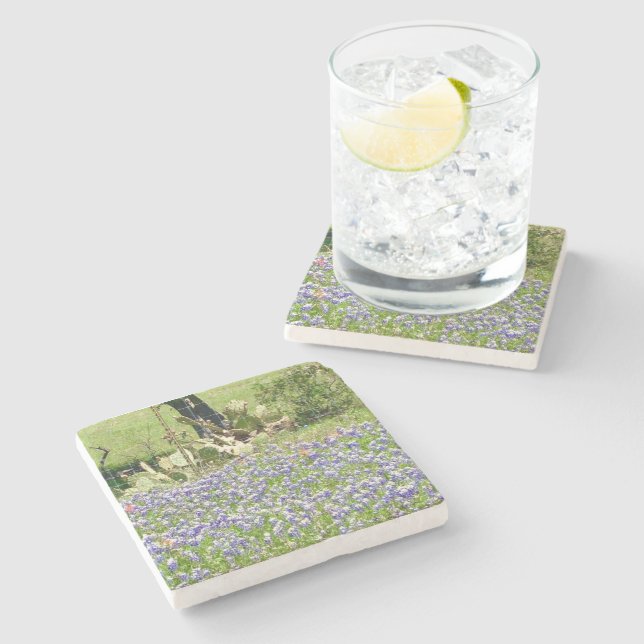 Bluebonnets und Untersetzer aus Kakteen, Marmorste (Seitenansicht)