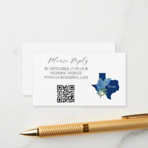 Bluebonnets Wasserfarbene Blume Blumenhochzeit Begleitkarte