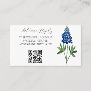 Bluebonnets Wasserfarbene Blume Blumenhochzeit Begleitkarte