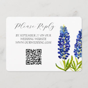 Bluebonnets Wasserfarbene Blume Blumenhochzeit Begleitkarte