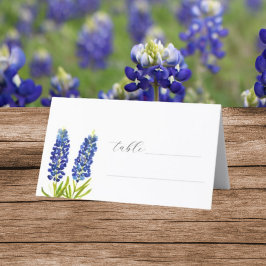 Bluebonnets Watercolor Texas Blume Blumenzehen Platzkarte