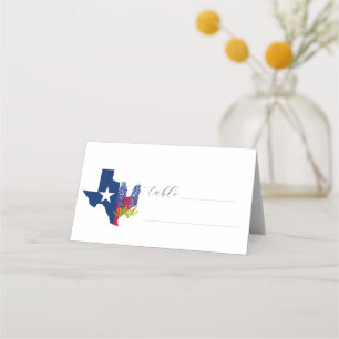 Bluebonnets Watercolor Texas Blume Blumenzehen Platzkarte
