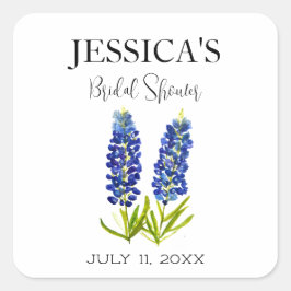 Bluebonnets Wildblume Blue Bllower Brautparty Quadratischer Aufkleber
