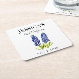 Bluebonnets Wildblume Blue Bllower Brautparty Rechteckiger Pappuntersetzer