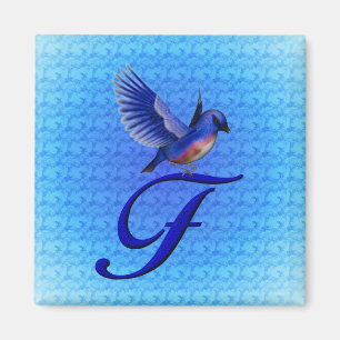 Bluebrd Monogram Initial F Magnet