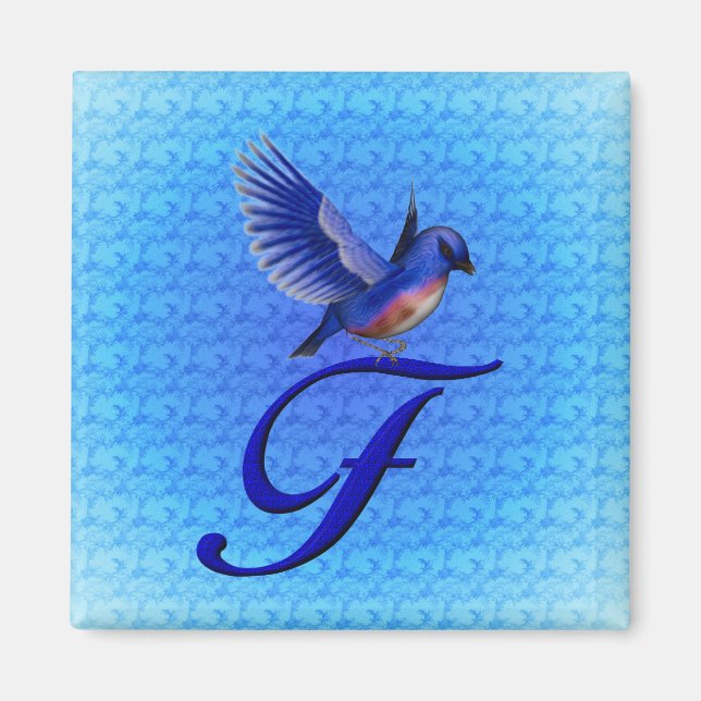Bluebrd Monogram Initial F Magnet (Vorne)