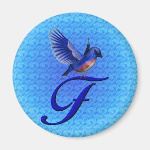 Bluebrd Monogram Initial F Magnet