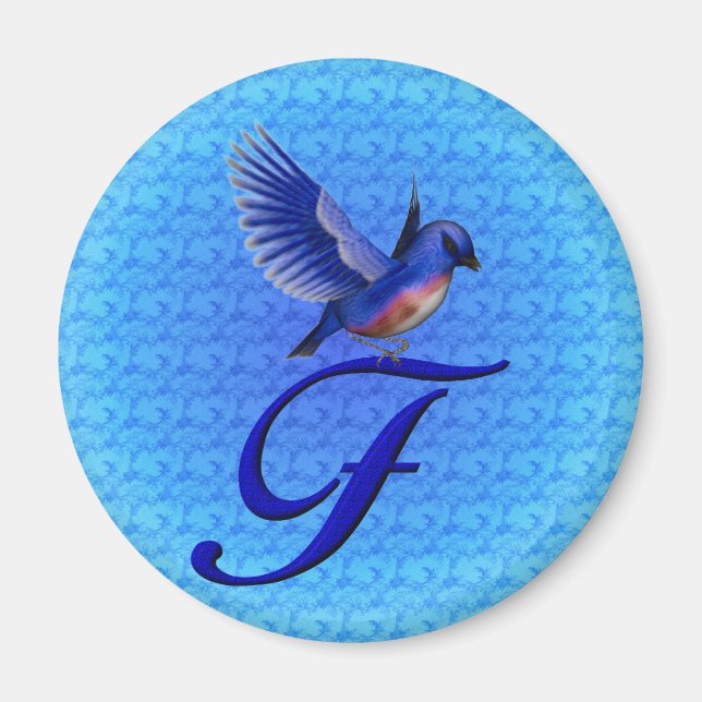 Bluebrd Monogram Initial F Magnet (Vorne)