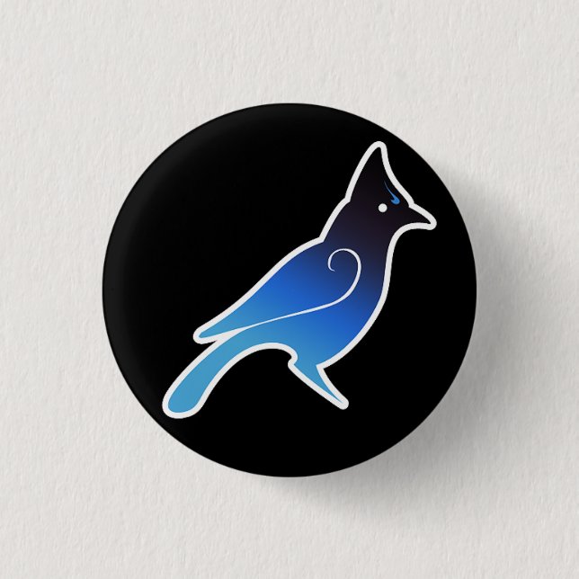 BlueCorvid Logo auf Schwarzem Button (Vorderseite)