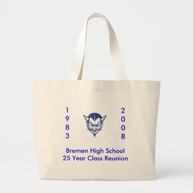 BlueDevil, hohe Klasse Reun Bremens Jahr-School25… Jumbo Stoffbeutel (Vorne)