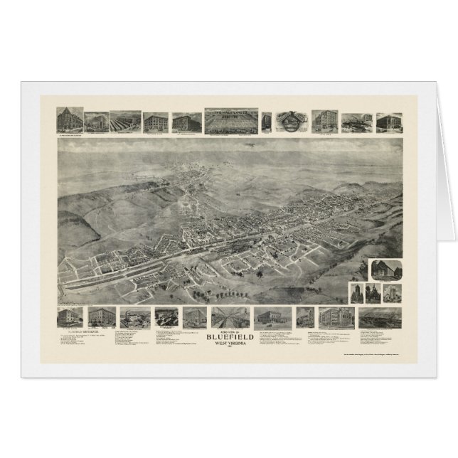 Bluefield, carte panoramique de WV - 1911 (Devant horizontal)