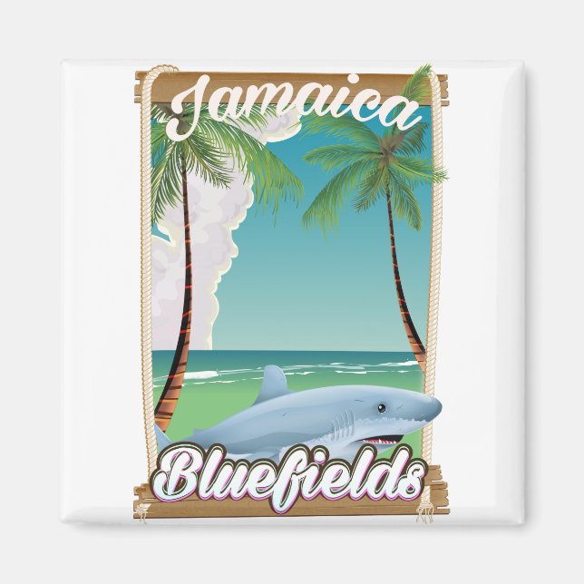 Bluefields, Jamaika Beach Ferien Poster. Magnet (Vorne)