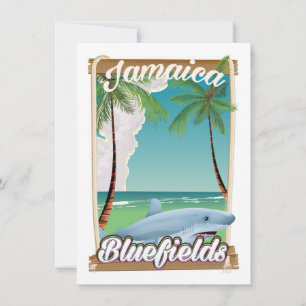Bluefields, Jamaika Strandurlaubposter. Einladung