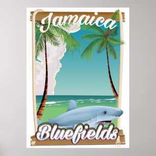 Bluefields, Jamaika Strandurlaubposter. Poster