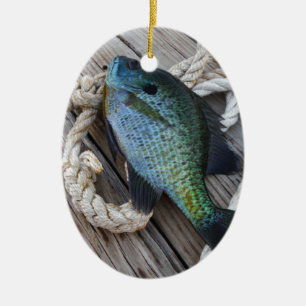 Bluegill auf Dock Keramikornament