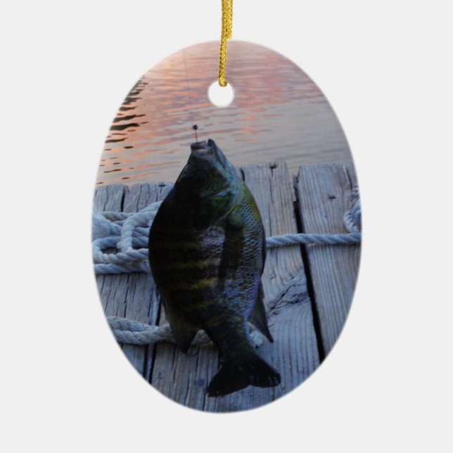 Bluegill bei Sonnenuntergang Lake Arrowhead Keramik Ornament (Vorne)