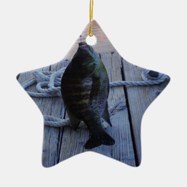 Bluegill bei Sonnenuntergang Lake Arrowhead Keramikornament (Vorne)