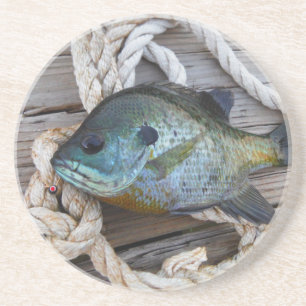 Bluegill fish on dock and rope untersetzer