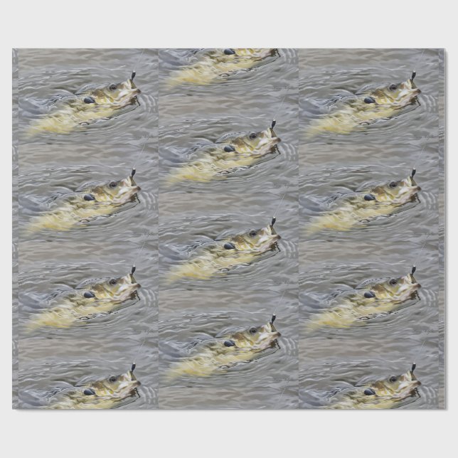 Bluegill nimmt den Köder-Fischfang Geschenkpapier (Flach)