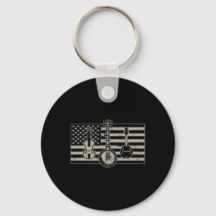Bluegr USA-Flagge Gitarre Banjo Mandoline Schlüsselanhänger