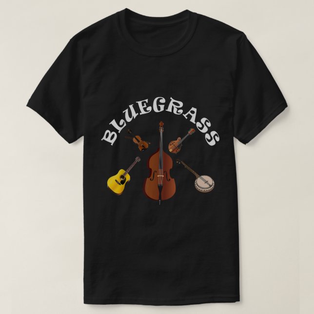 Bluegrass Band Bass Fiddle Guitar Mando Banjo Musi T-Shirt (Design vorne)