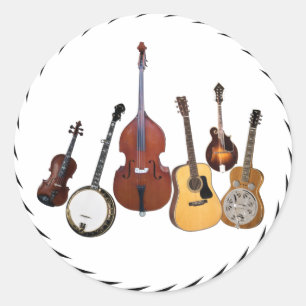 BLUEGRASS-BAND-STICKER RUNDER AUFKLEBER