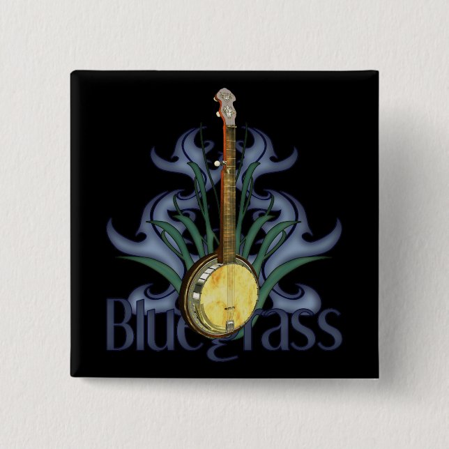 Bluegrass-Banjo-Design-Knöpfe Button (Vorderseite)