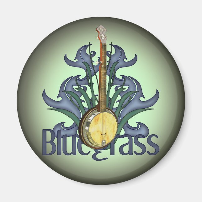 Bluegrass Banjo Designmagnete Magnet (Vorne)