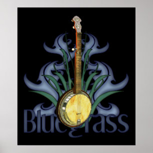 Bluegrass-Banjo-Entwurfs-Plakat Poster