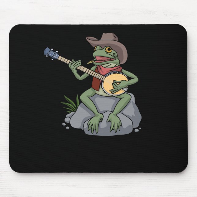 Bluegrass Banjo Frog Country Music Gift Banjo Mousepad (Vorne)