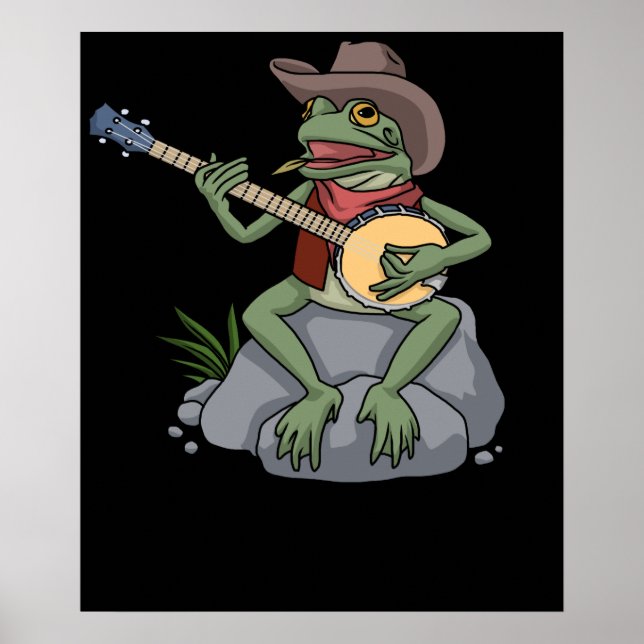 Bluegrass Banjo Frog Country Music Gift Banjo Poster (Vorne)