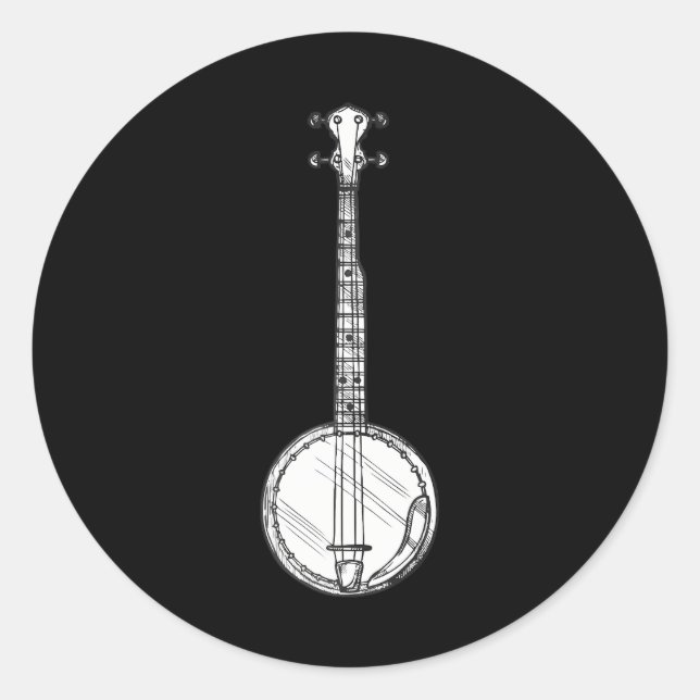 Bluegrass Banjo Runder Aufkleber (Vorderseite)