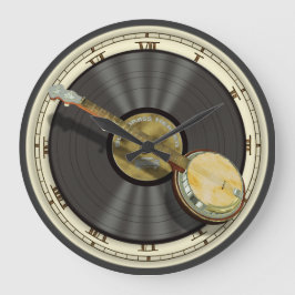 Bluegrass-Banjo-Wanduhr Große Wanduhr