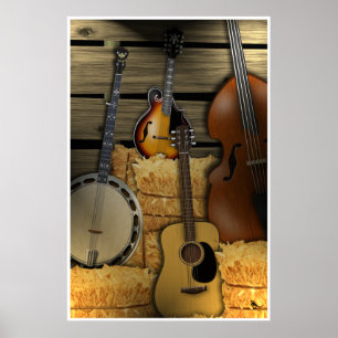 Bluegrass-Instrument-Plakat Poster