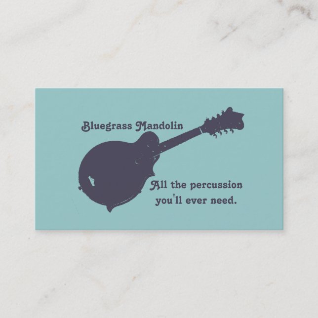Bluegrass-Mandoline - das ganzes Schlagzeug, das Visitenkarte (Vorderseite)