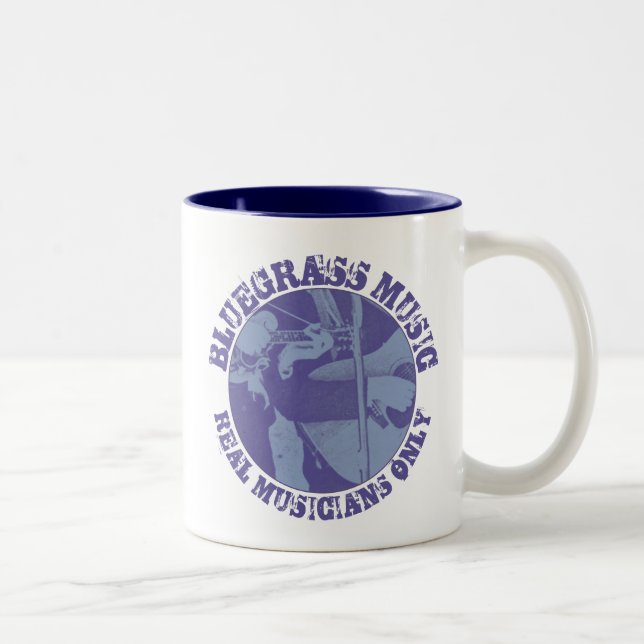 Bluegrass Music Real Musicals Nur Blaue Spieler Zweifarbige Tasse (Rechts)